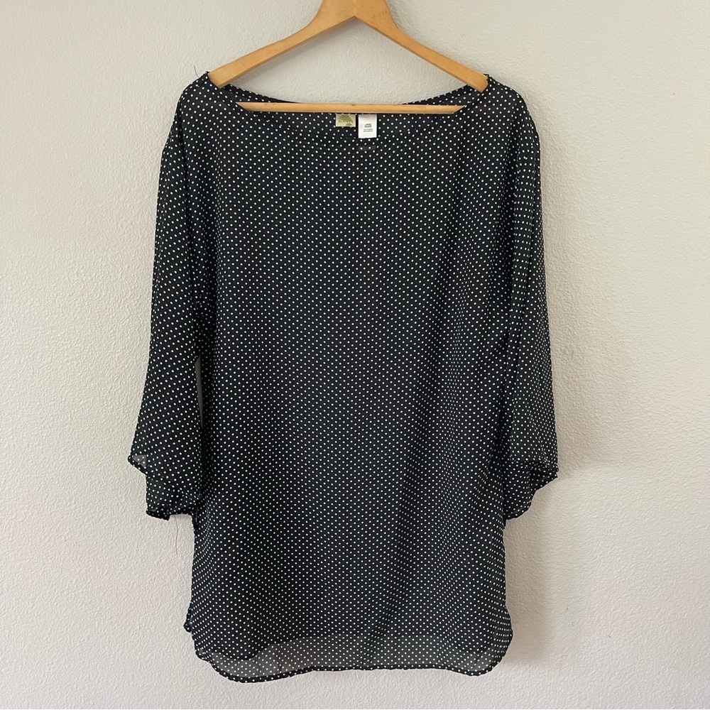 Islander Polka Dot Sheer Top Size L